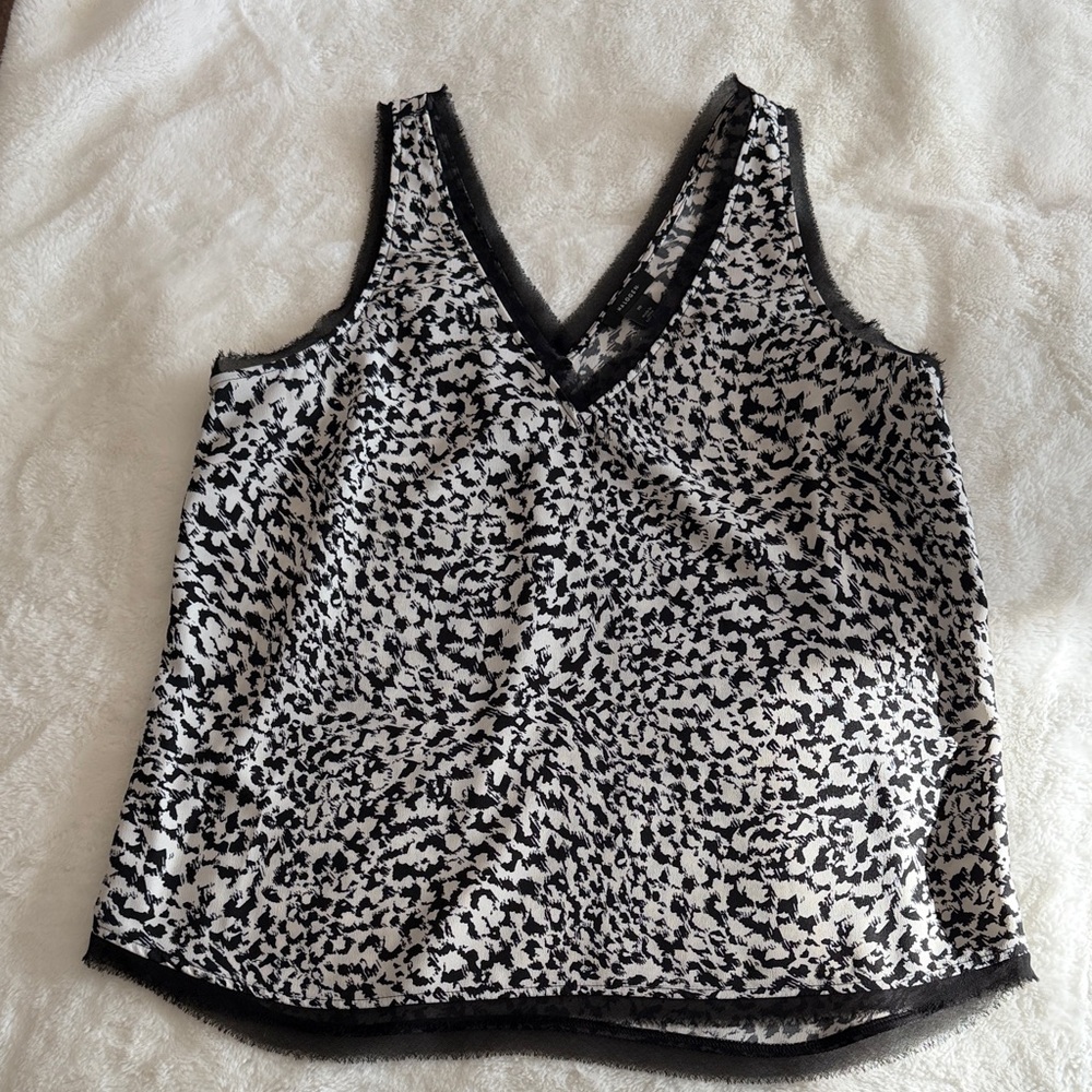 Halogen Black and White Patterned Tank Top